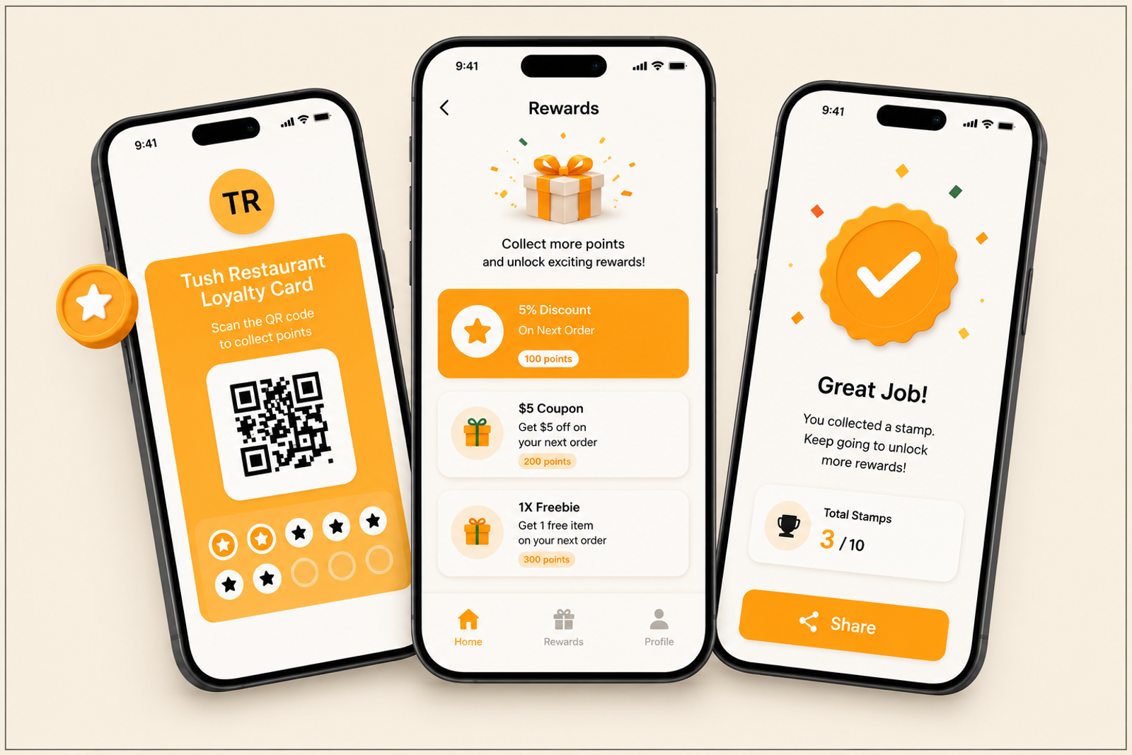Loyalty rewards shown inside a mobile application.
