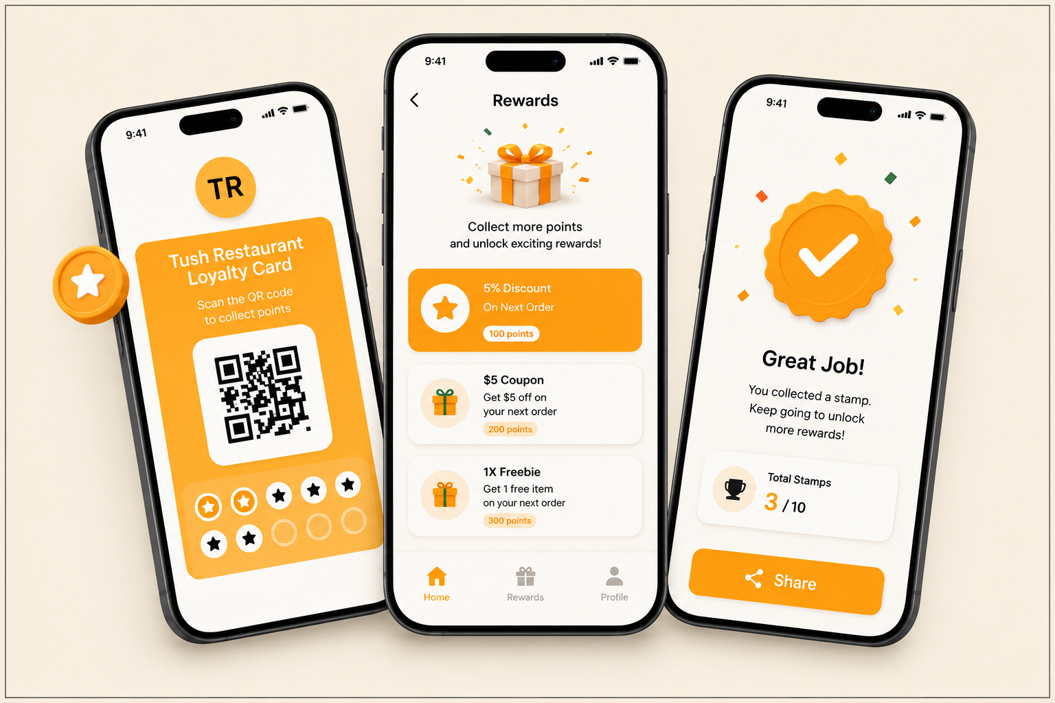 Loyalty rewards shown inside a mobile application.