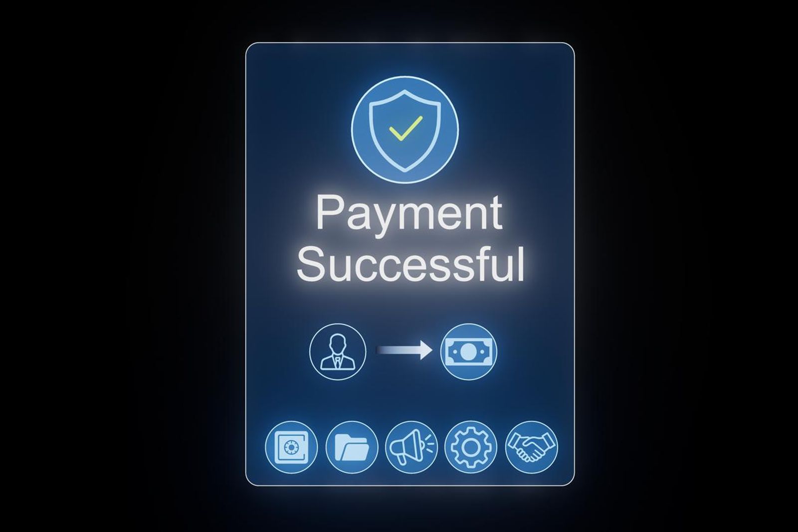 Mobile payment success confirmation screen with completion feedback micro-interaction