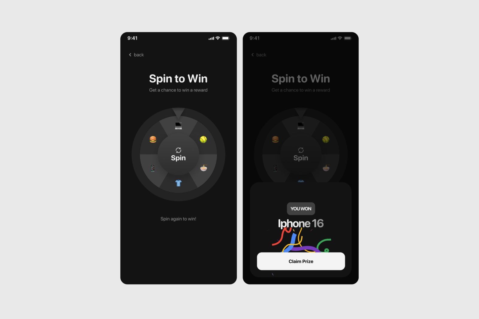 Mobile app gamification examples including scratch cards, spin-to-win rewards, and streak trackers.