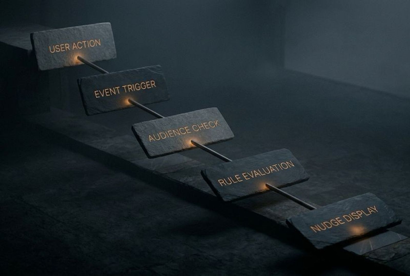 Mobile user lifecycle showing activation, feature adoption, monetization, and re-engagement stages.