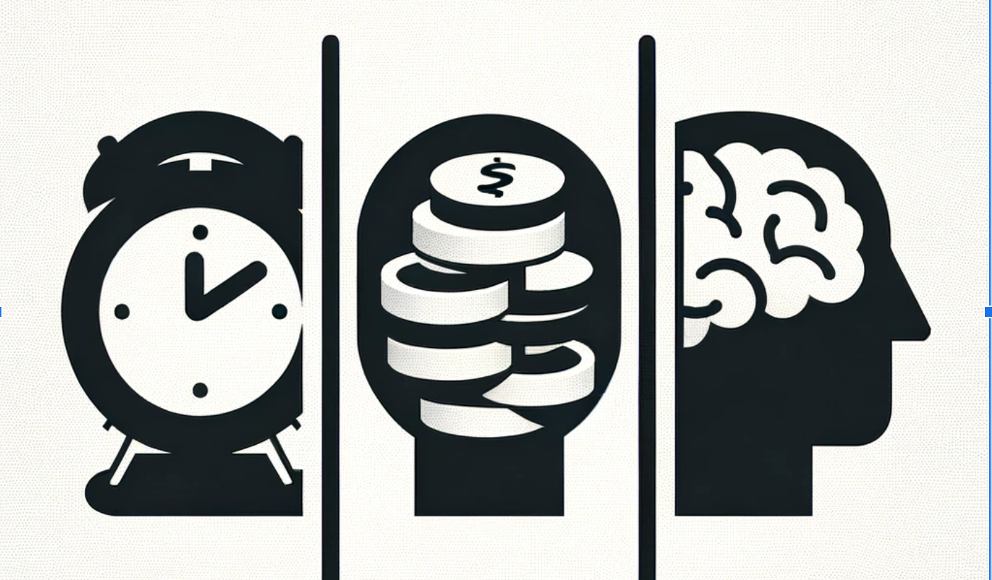 Time, money, and brainpower as resources