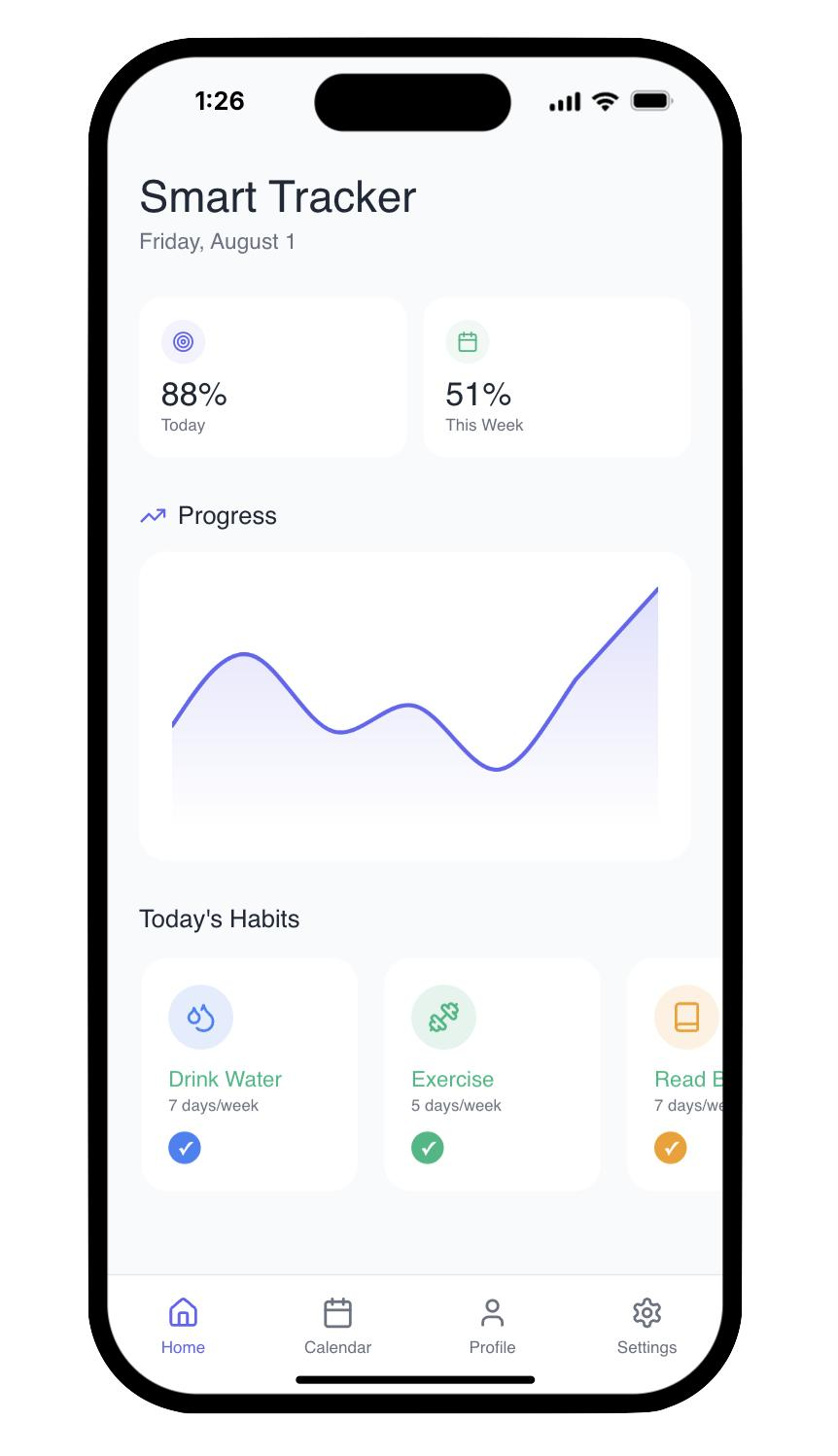 Examples of retention features in mobile apps, including a daily streak tracker, progress indicator, contextual in-app message, and reminder setup screen that encourage users to return regularly.