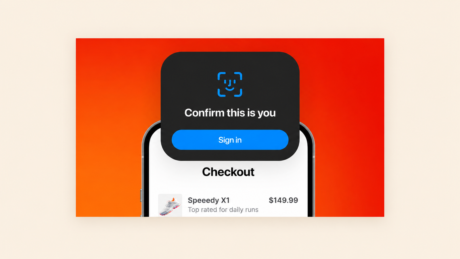 Biometric payment authentication and checkout experience.