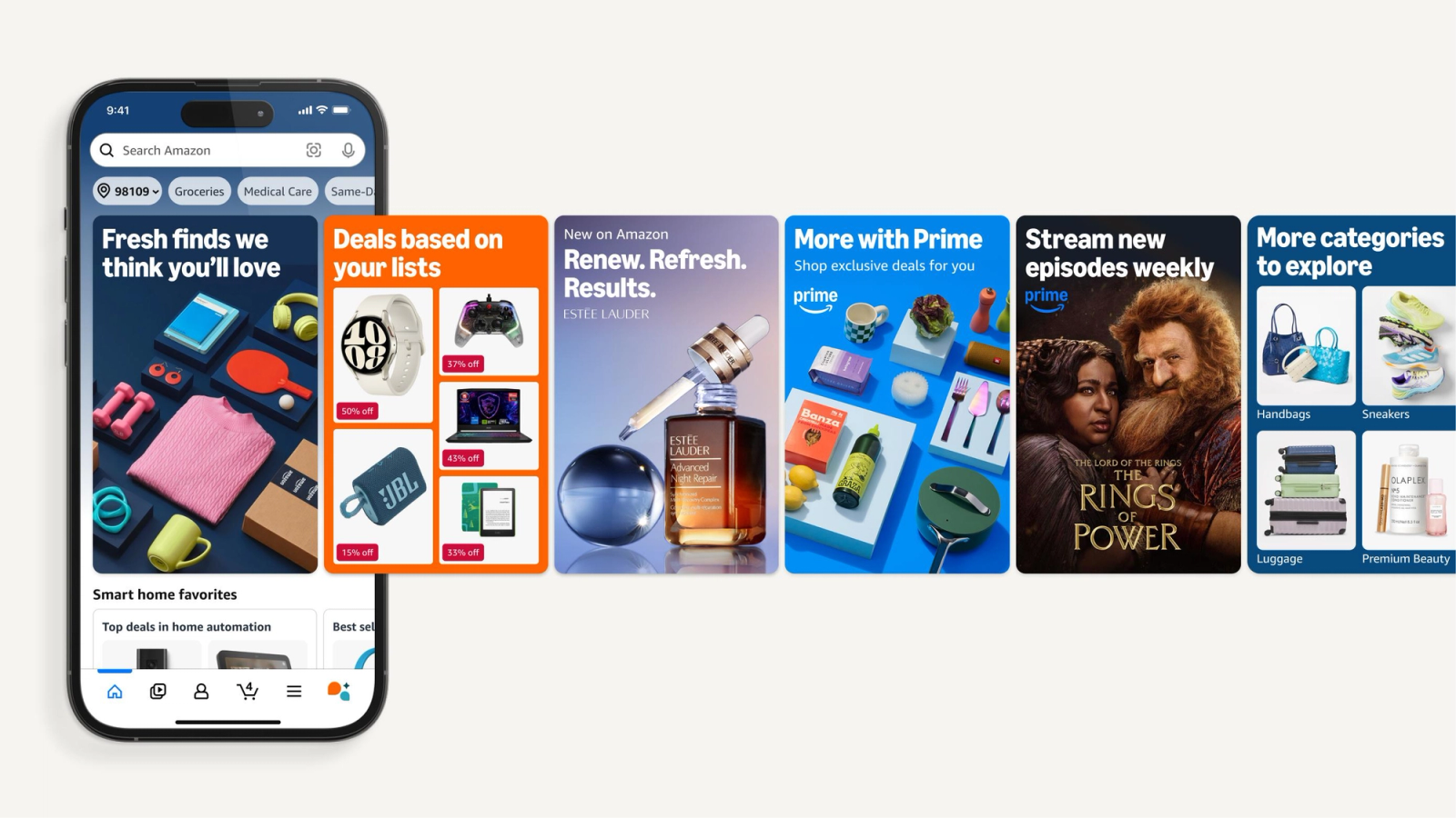 Inline widget embedded within a mobile app home screen showing personalized recommendations.