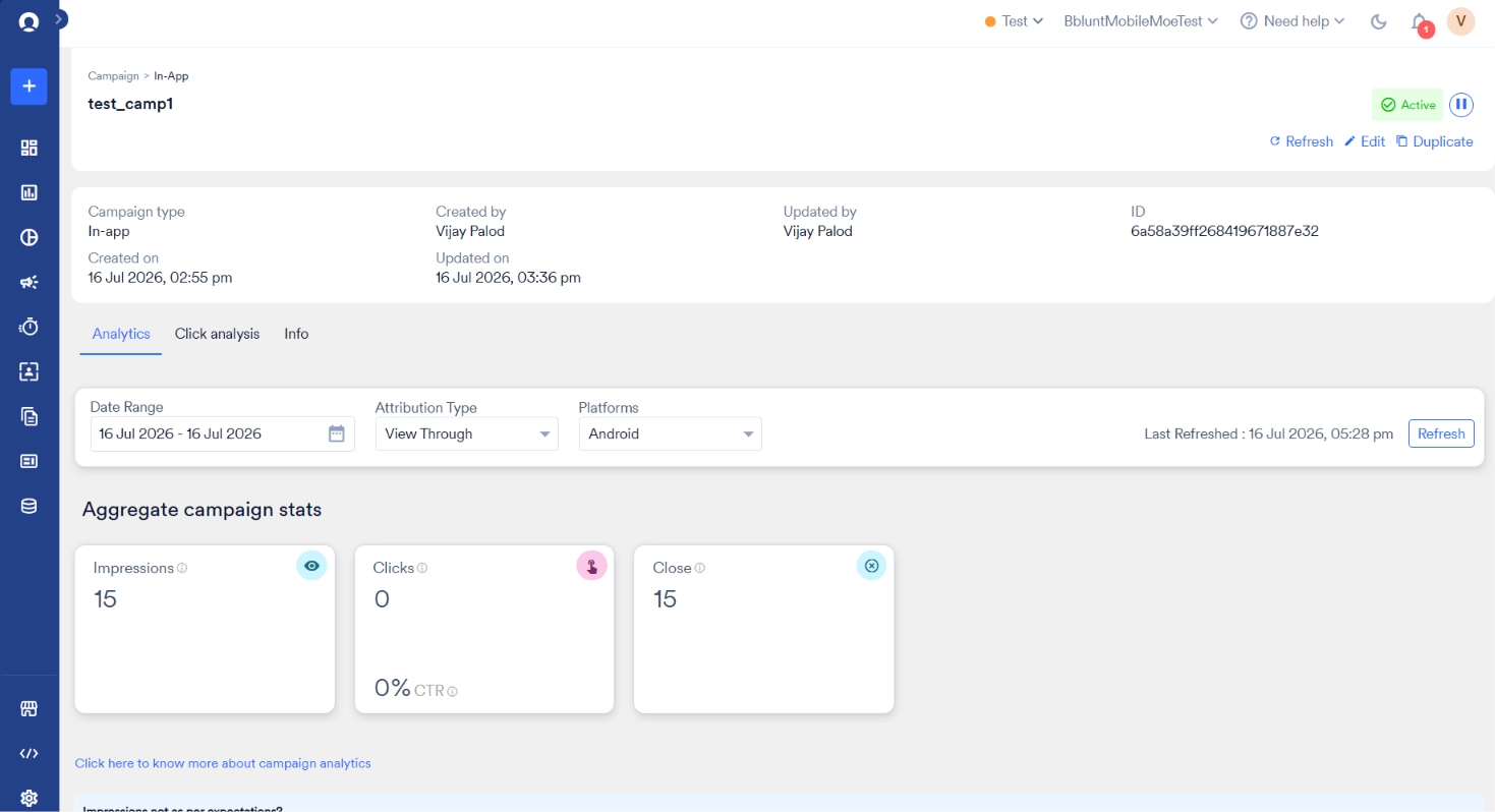 Image of a campaign analytics