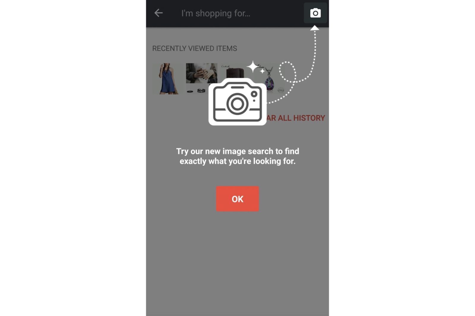 Spotlight overlay highlighting a newly introduced feature inside a mobile app.