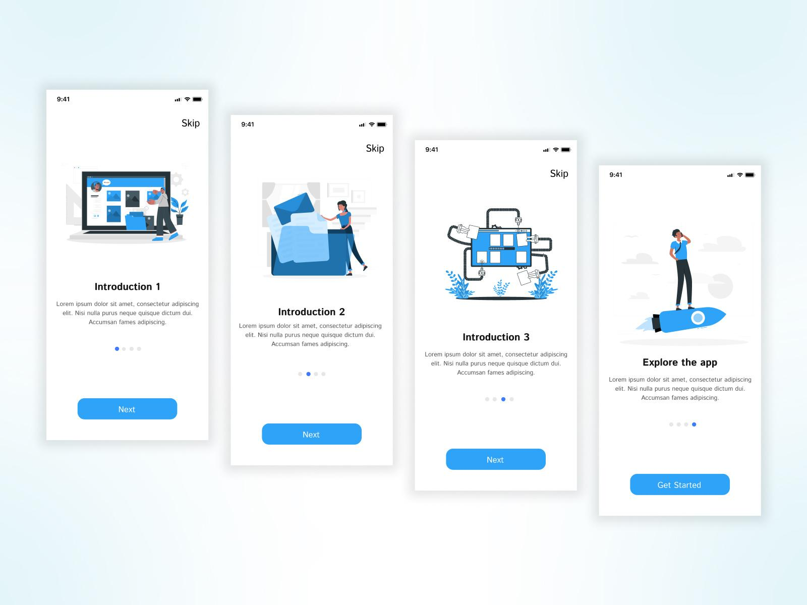 A streamlined mobile app onboarding experience featuring a minimal sign-up flow, preference selection, contextual permission request after initial engagement, and guided first-time interactions that help users reach value quickly.
