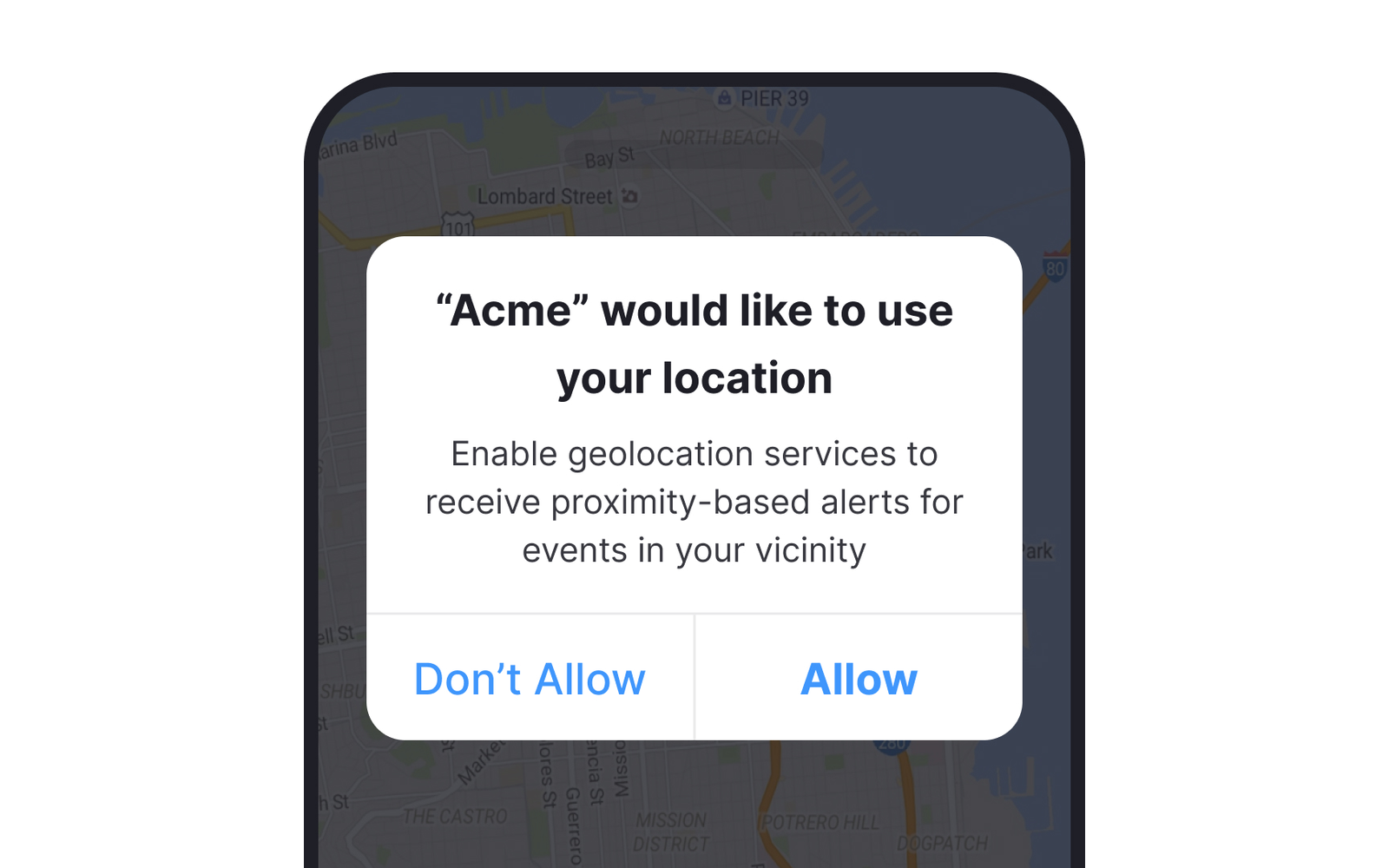 Example blacklist of mobile app screens where nudges are permanently suppressed.