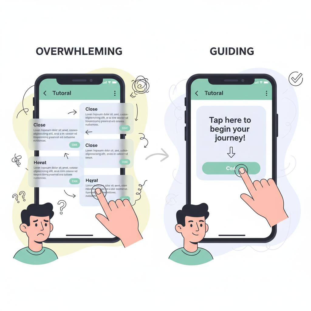 Comparison between a passive product tour and an interactive onboarding walkthrough.