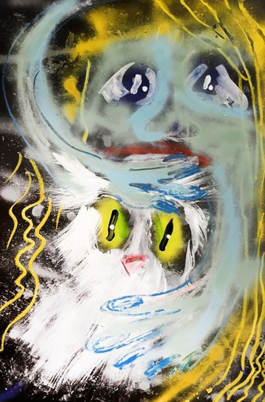 White Cat Blue Girl