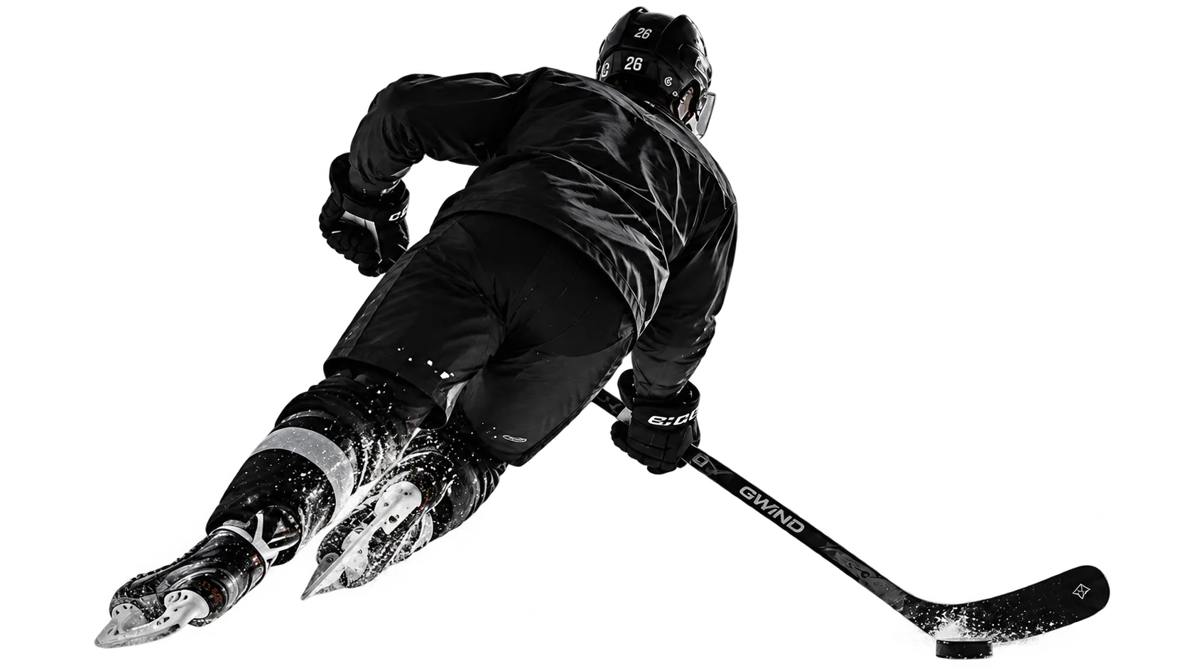 Hockey player holding a stick on the ice