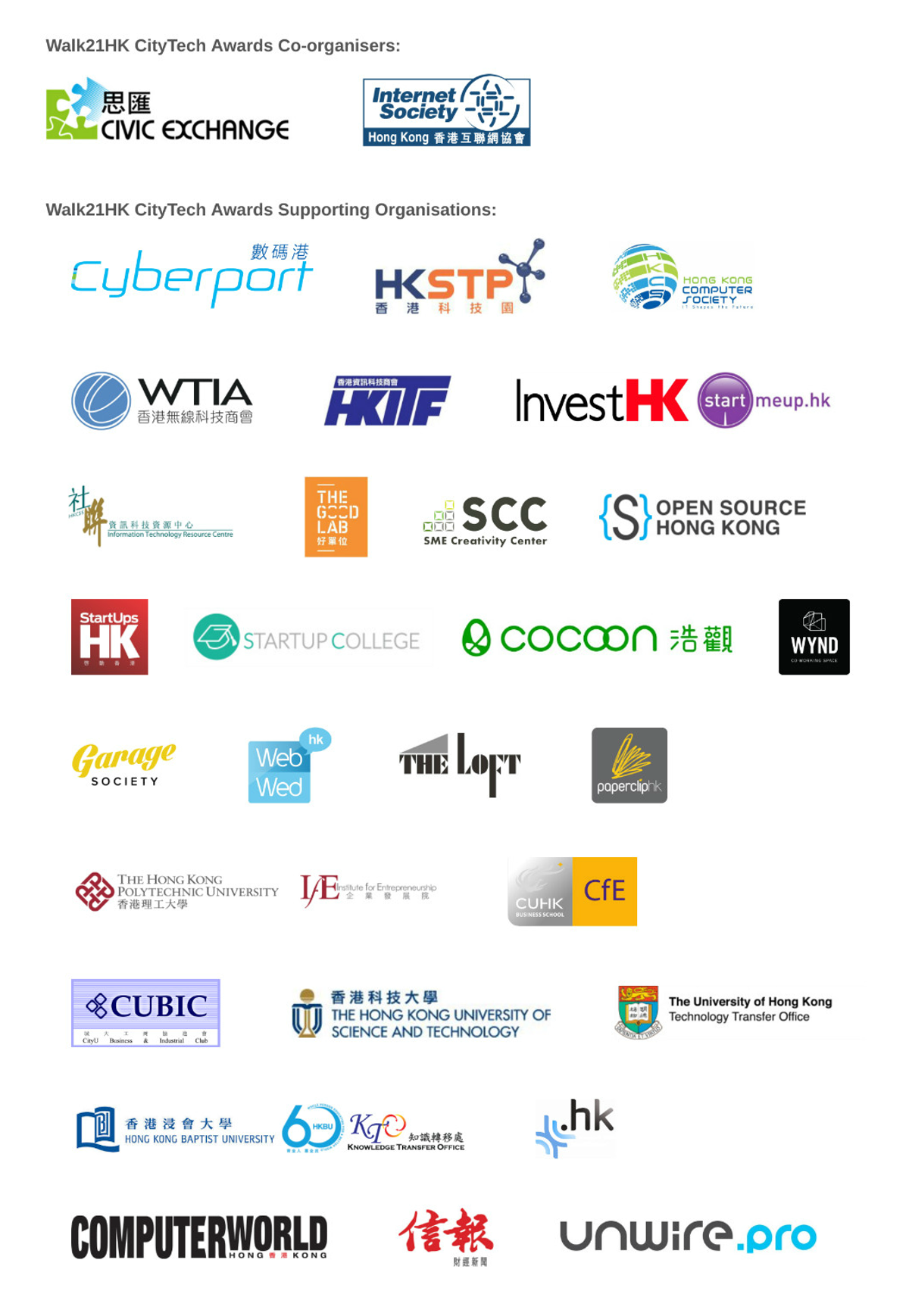 The Walk21HK CityTech Awards – Call for Entries