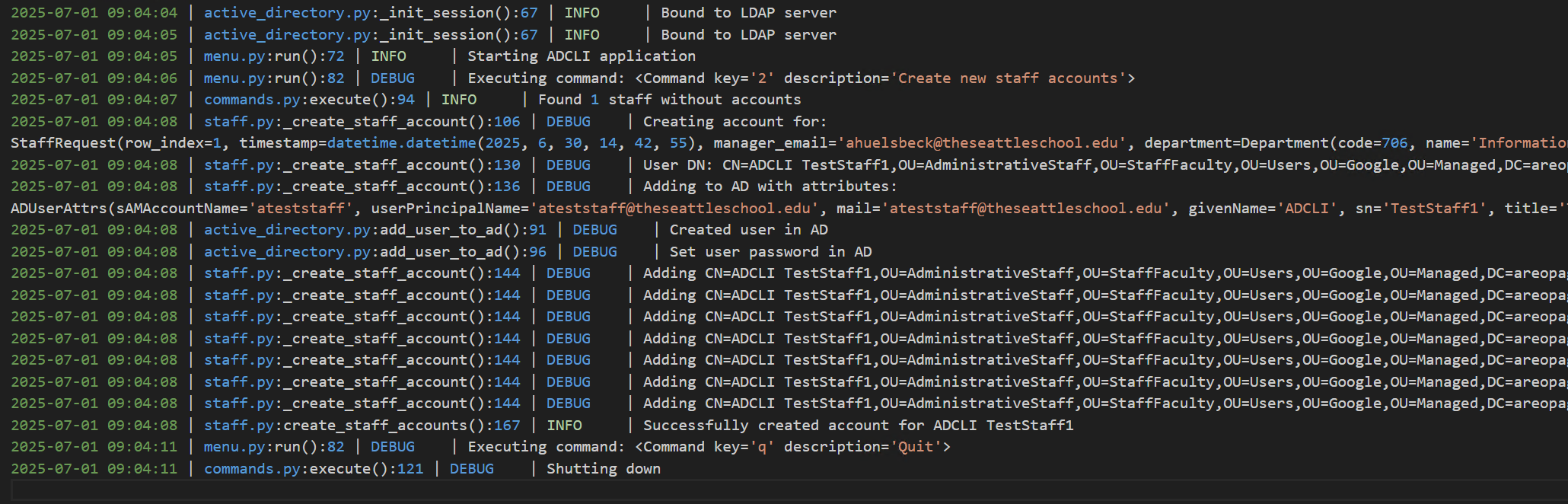 Full debug logs