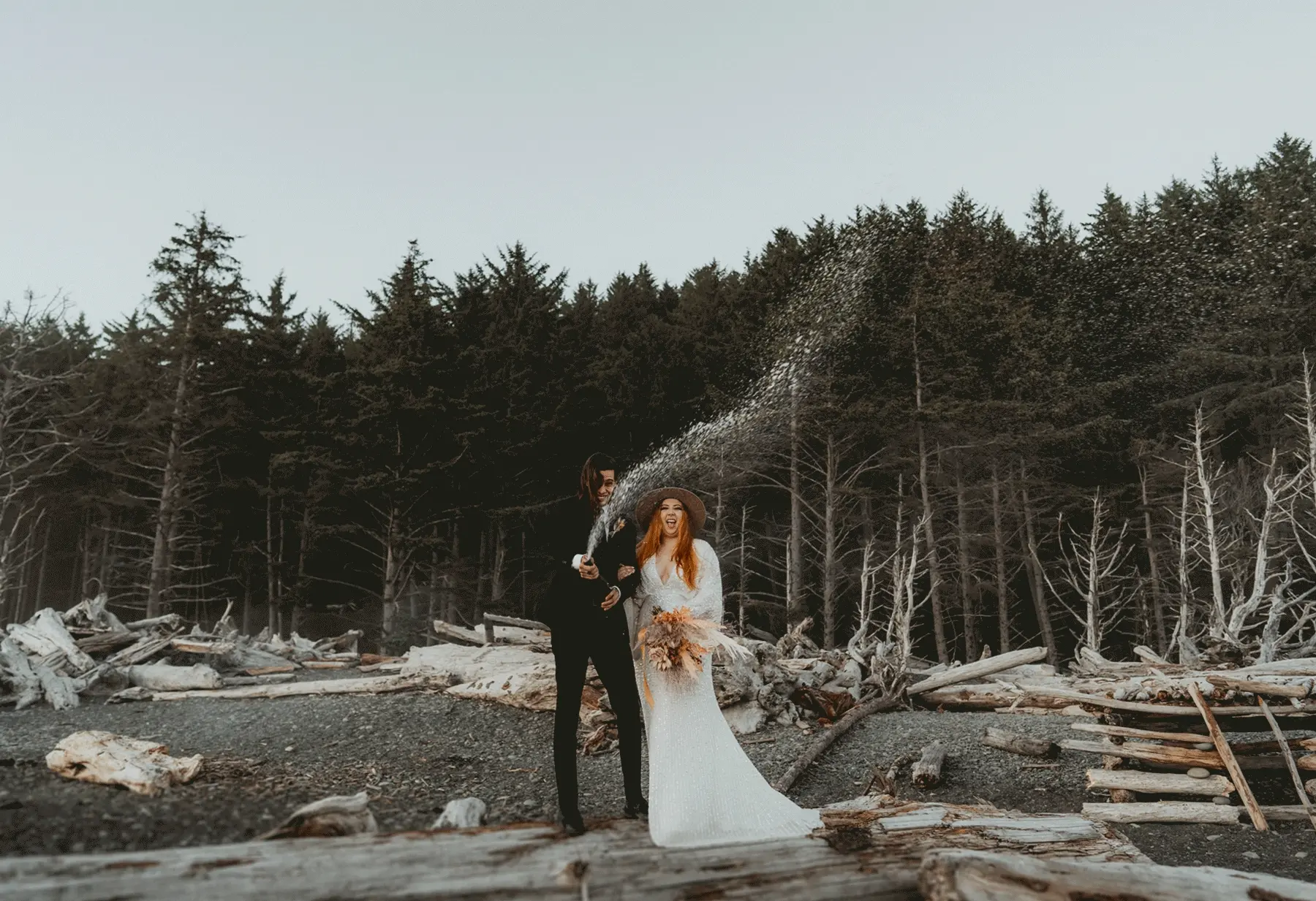 Austin and Emily on their wedding day