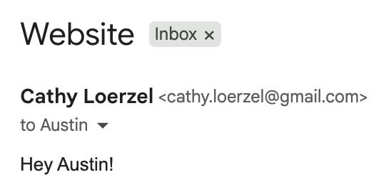 Initial inquiry email from Cathy