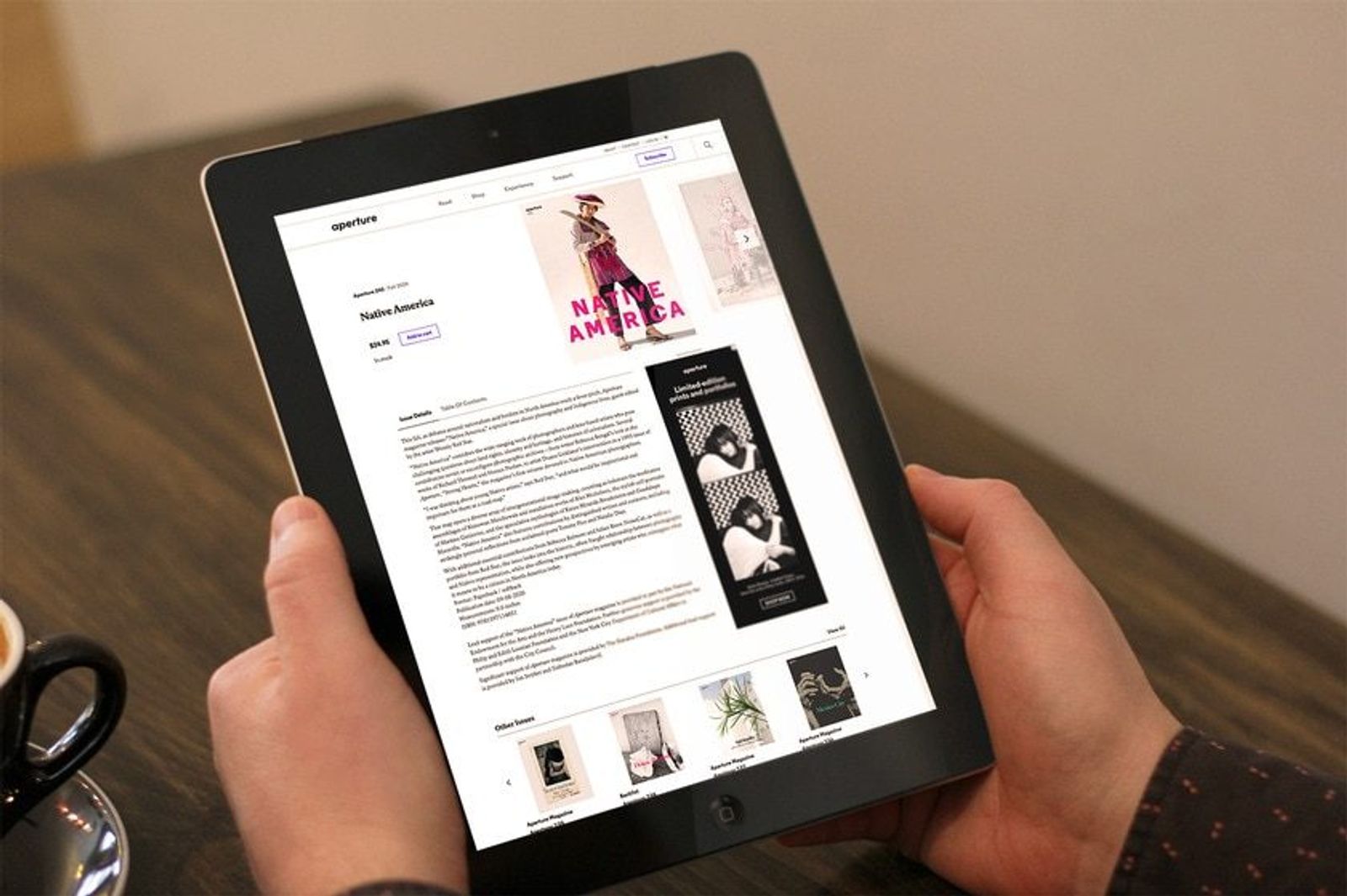 Aperture site on a tablet