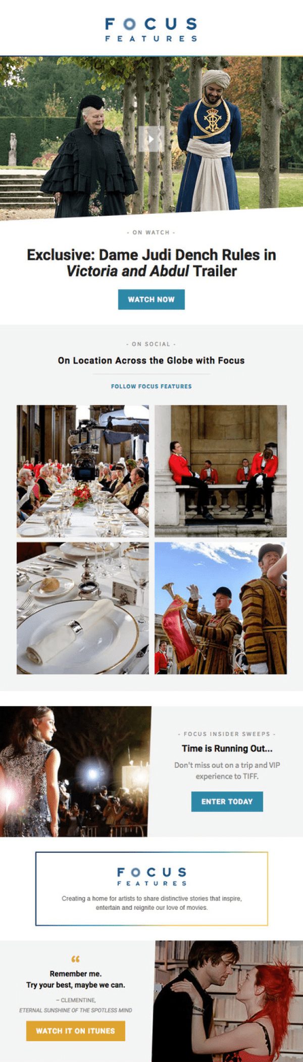 Focus Features newsletter email