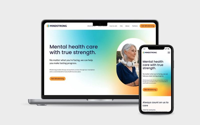 Mindstrong site on laptop and phone