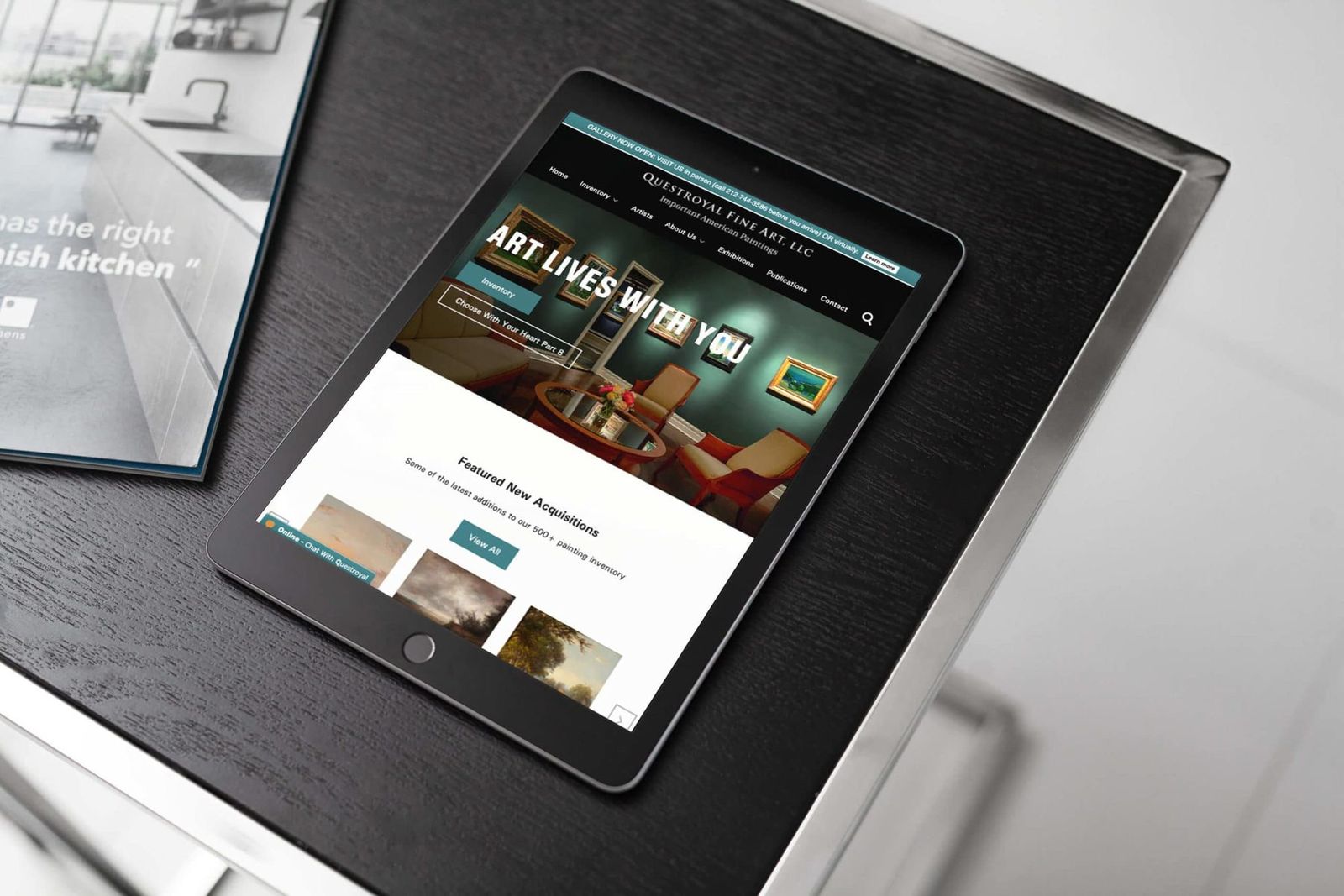 Questroyal site on a tablet
