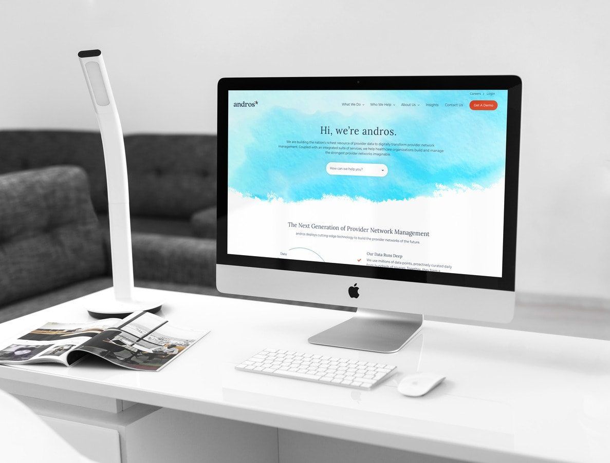 andros website on a desktop