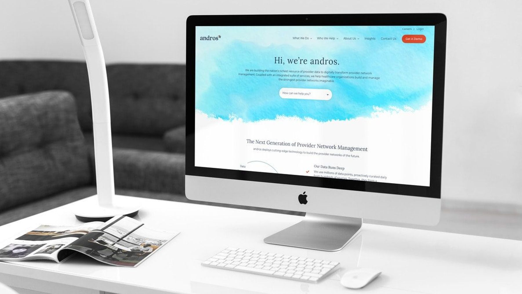 andros website on a desktop