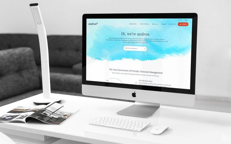 andros website on a desktop