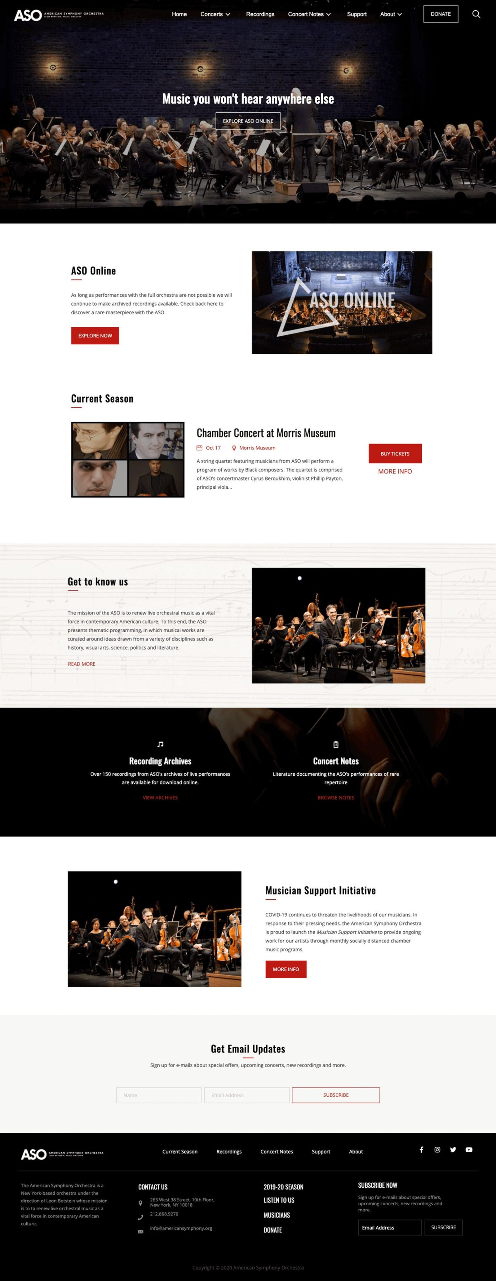 Full ASO homepage