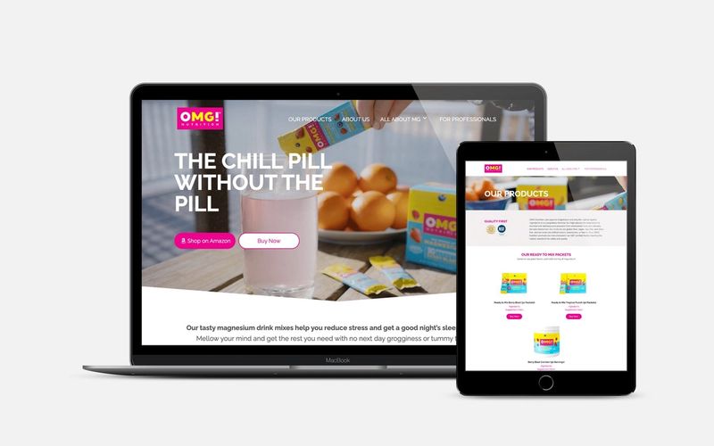 OMG! Nutrition site on laptop, tablet and phone