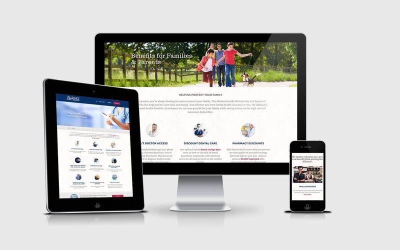 Alliance Direct Benefits site on desktop, tablet and phone