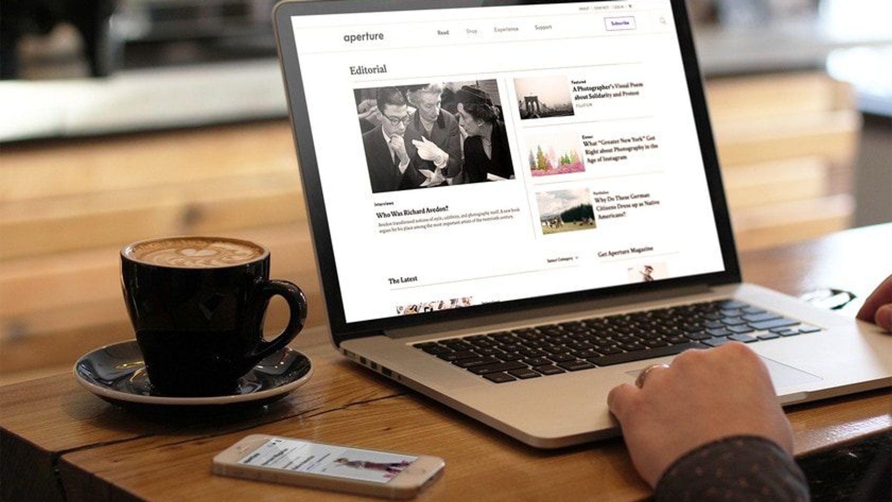 Aperture website on a laptop