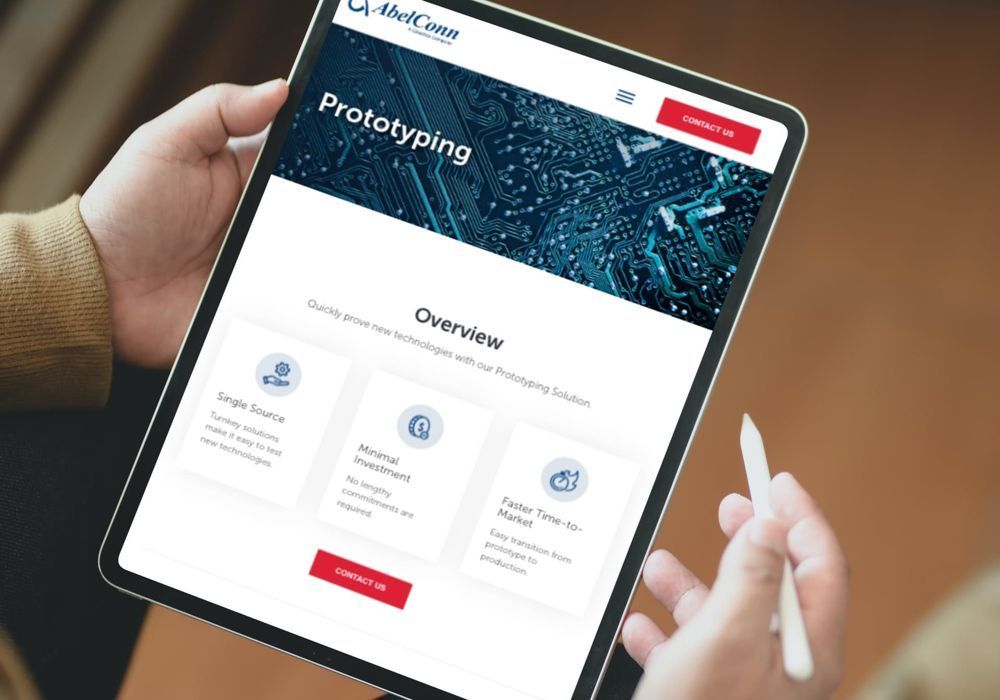 AbelConn website on a tablet