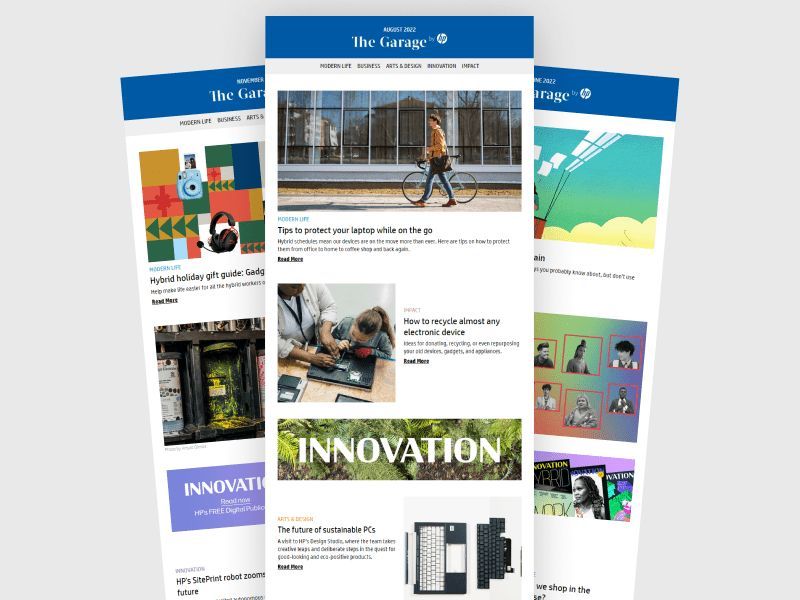 The Garage by HP email newsletters