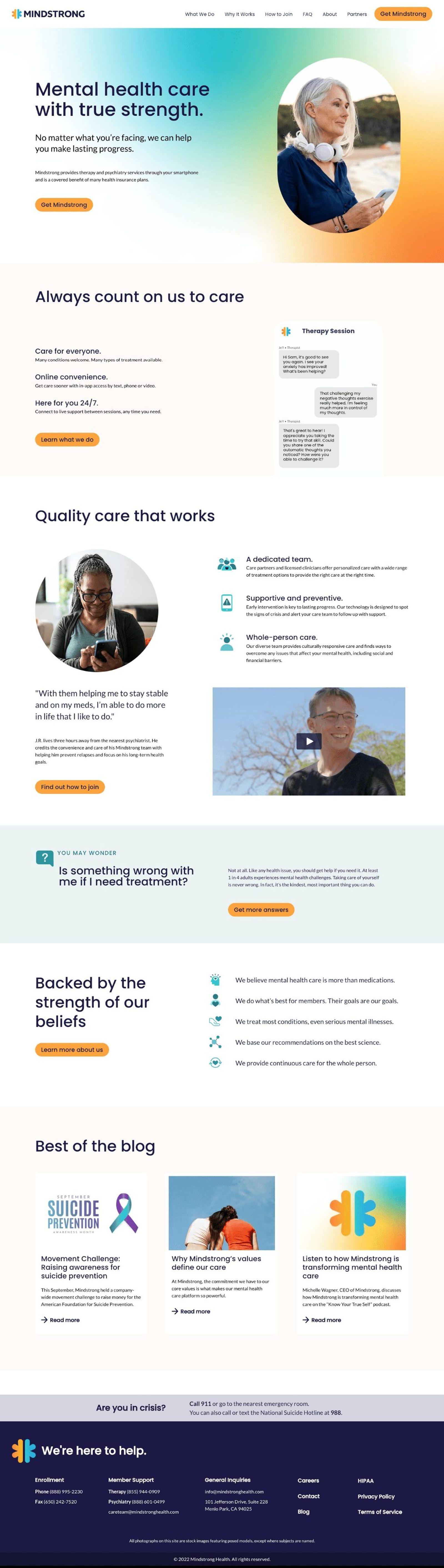 Full Mindstrong homepage