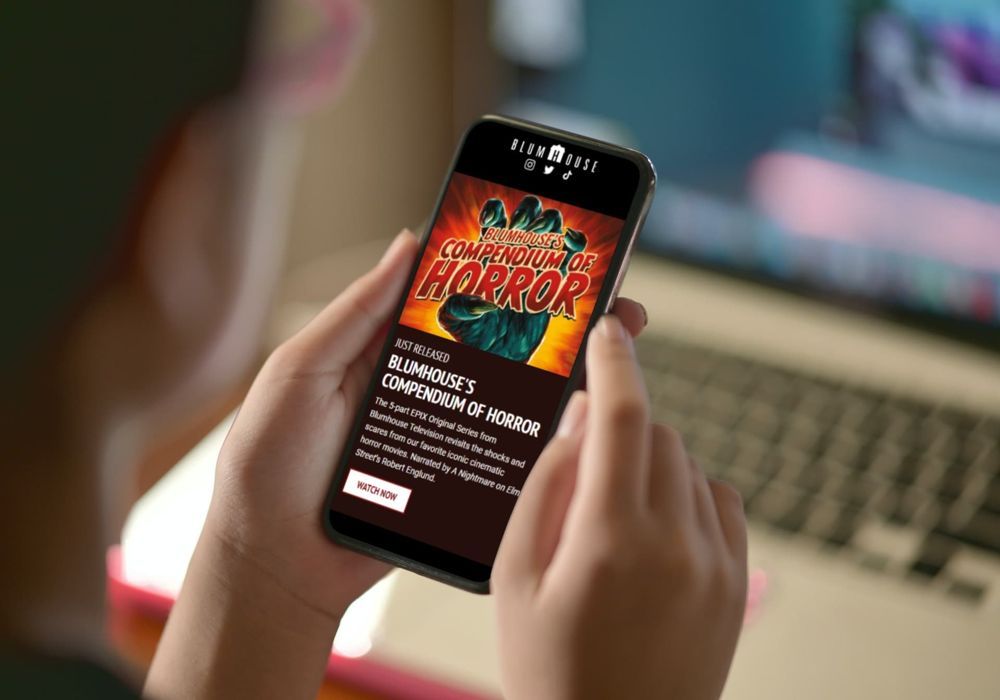 Blumhouse email on a phone