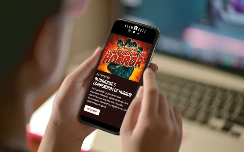 Blumhouse email on a phone