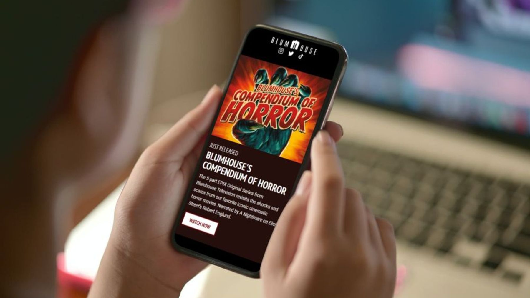 Blumhouse email on a phone