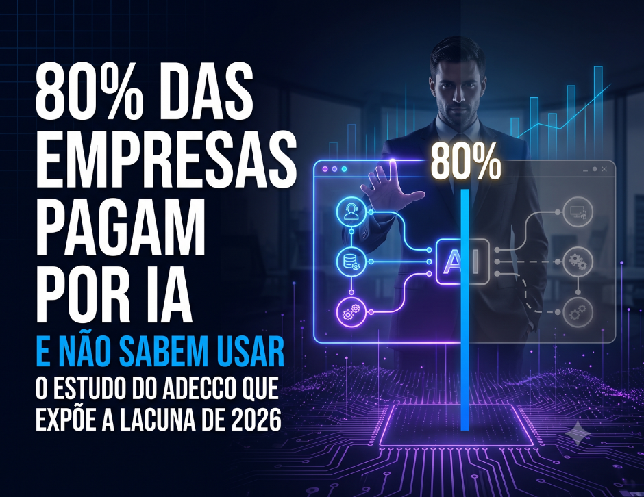 Imagem de capa: 80% das Empresas Pagam por IA e Não Sabem Usar: O Estudo do Adecco Que Expõe a Lacuna de 2026