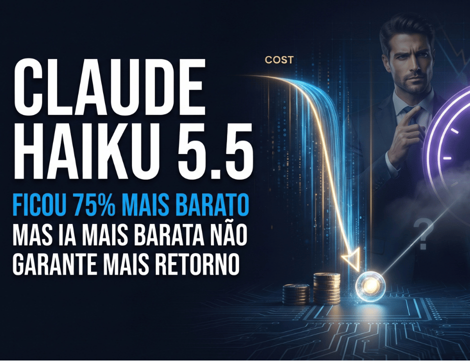 Imagem de capa: Claude Haiku 5.5 Ficou 75% Mais Barato: Por Que a IA Mais Barata Não Garante Mais Retorno Para a Sua Empresa