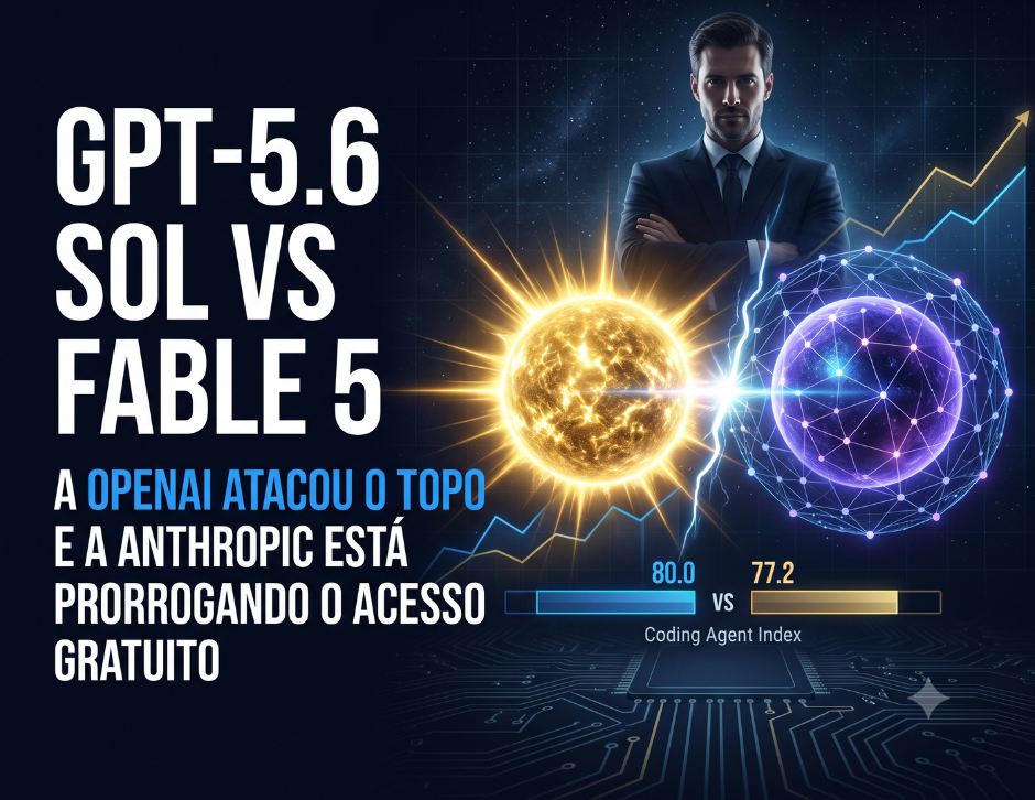 Imagem de capa: GPT-5.6 Sol vs Fable 5: A OpenAI Atacou o Topo e a Anthropic Está Prorrogando o Acesso Gratuito