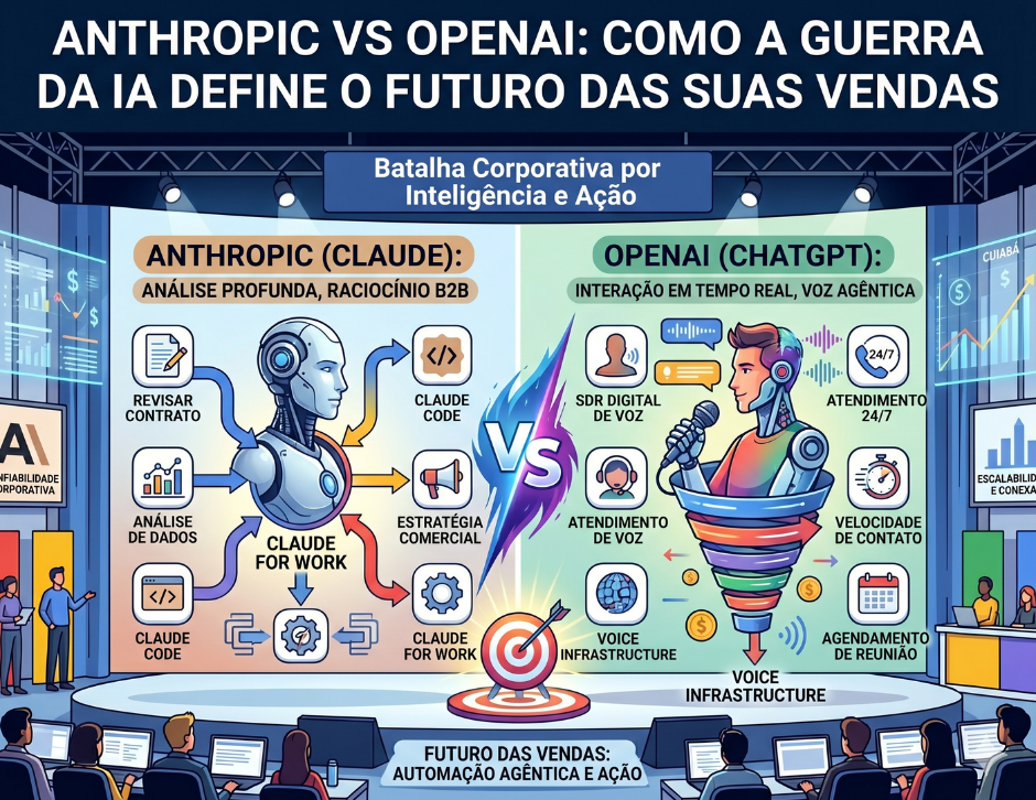 Imagem de capa: Anthropic vs OpenAI: Como a Guerra da IA Define o Futuro das Suas Vendas