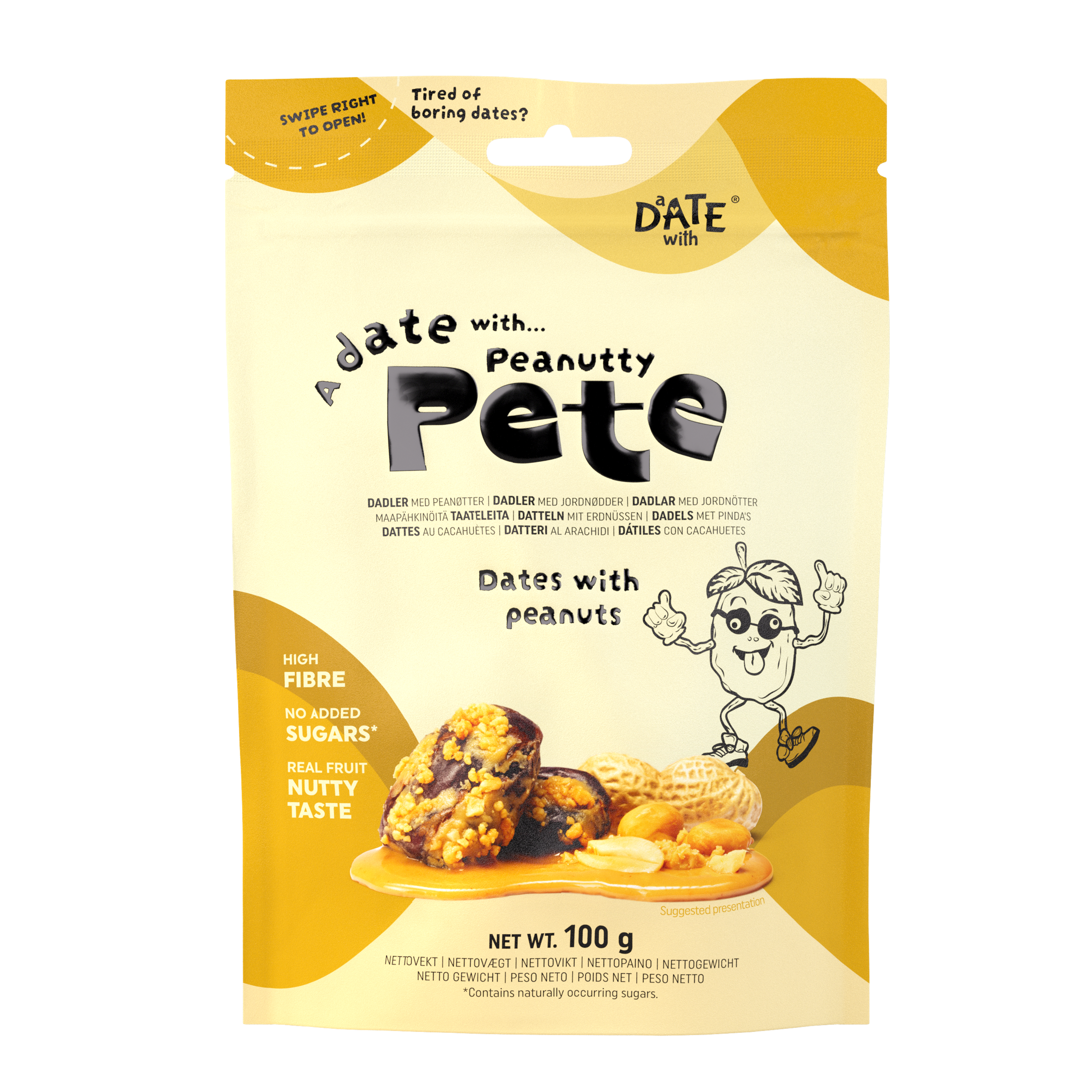 a package of dates with peanuts called pete