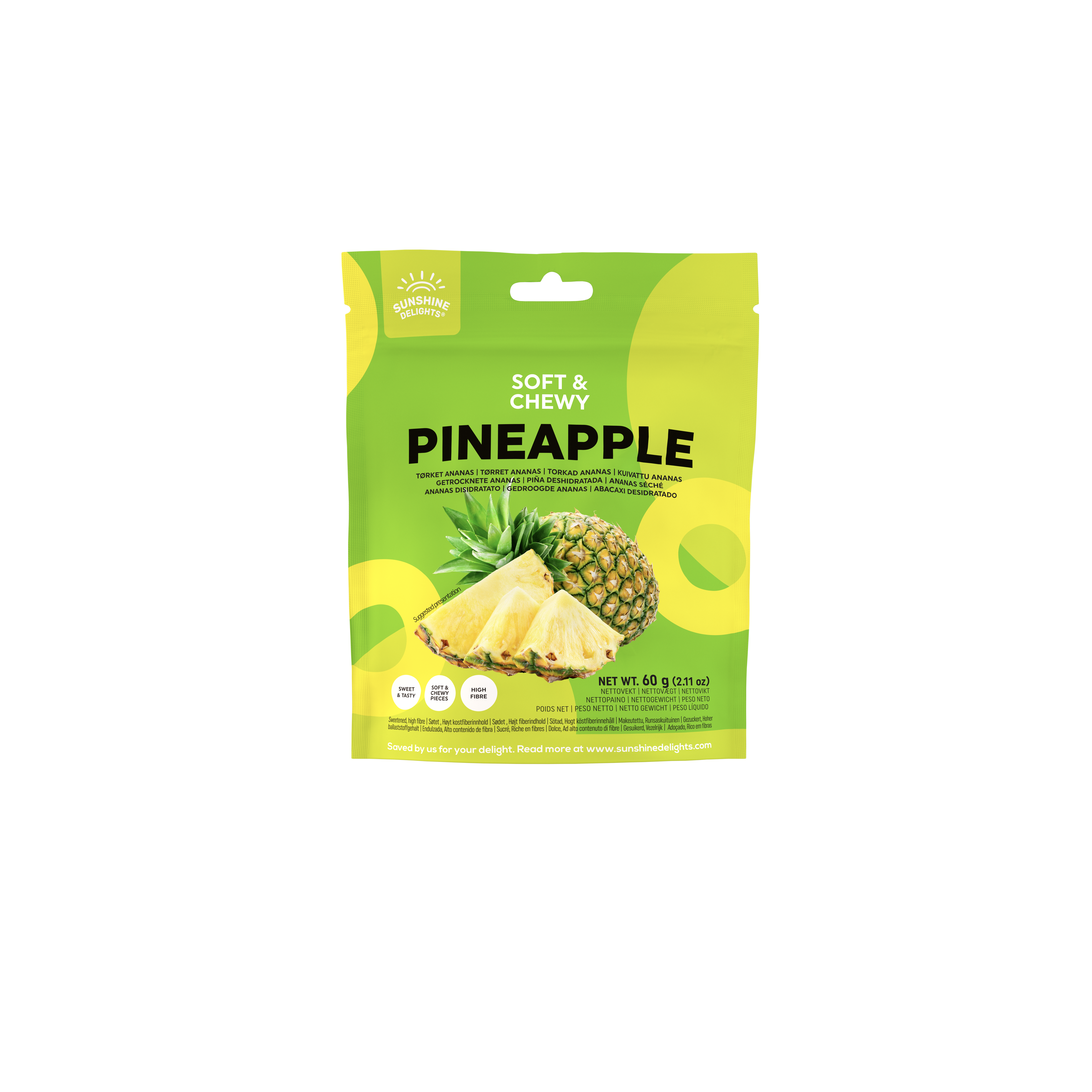 a bag of soft and chewy pineapple candy