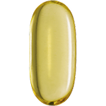 A single yellow softgel capsule.