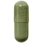 A dark green capsule.
