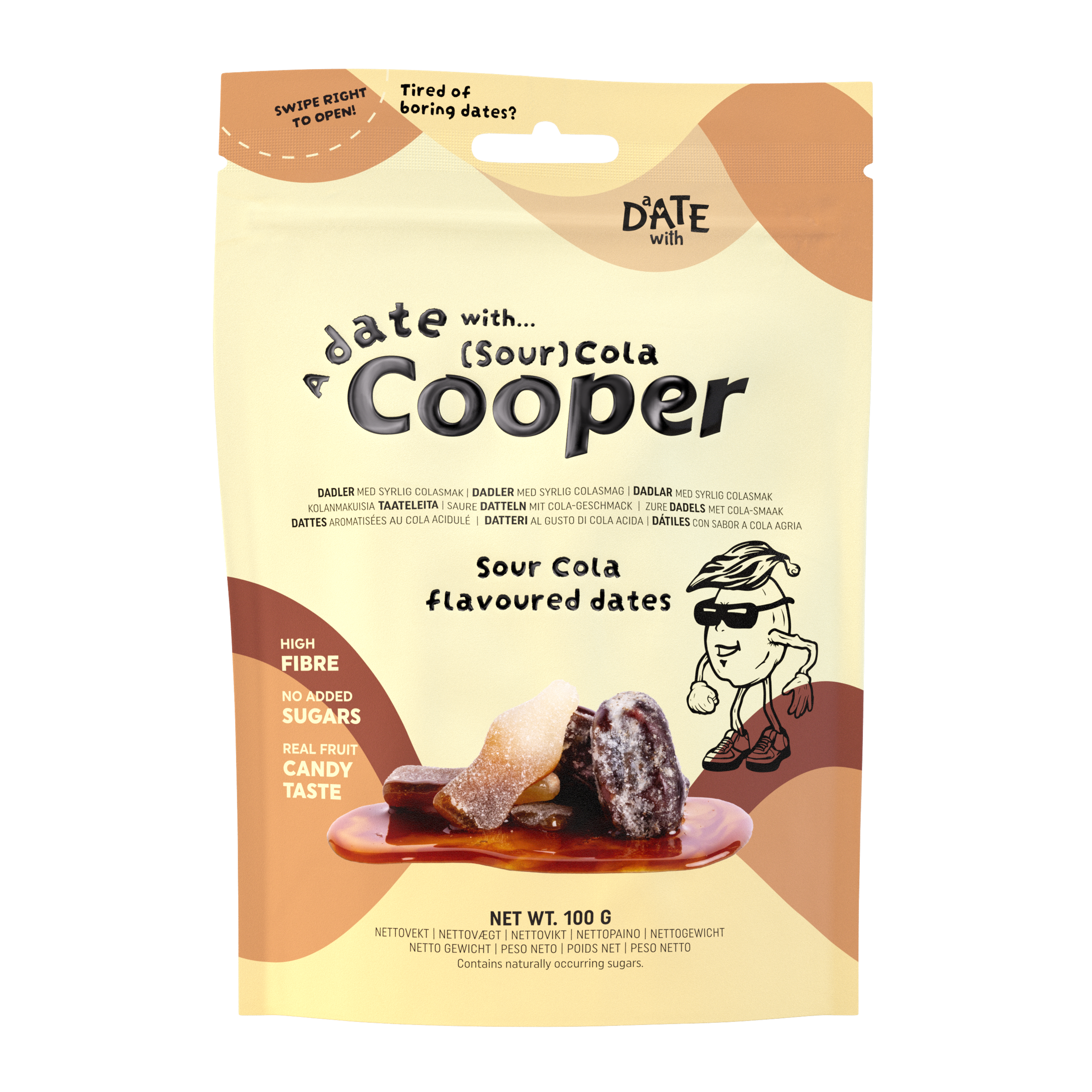 a bag of date with sour cola flavored dates