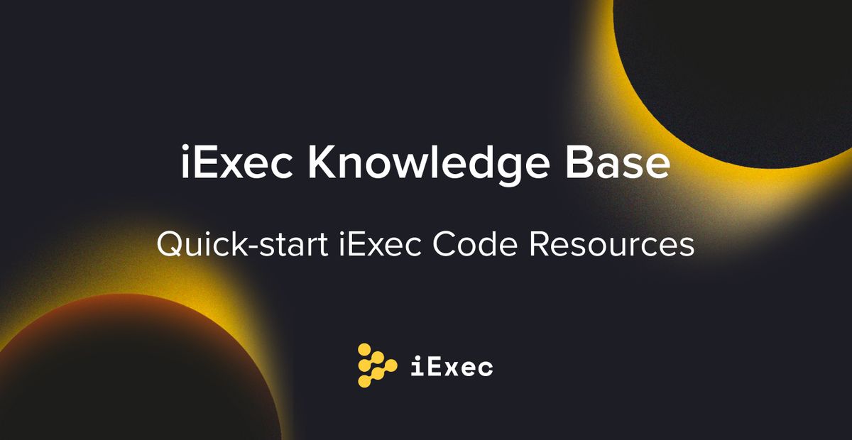 Cover image for "iExec Knowledge Base - Code resources"