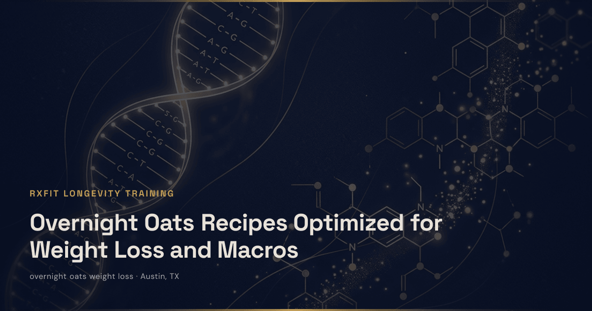Overnight Oats Recipes Optimized for Weight Loss and Macros - Macro-optimized overnight oats recipes designed for weight loss and muscle preservation. Quick, portable breakfast optio | RxFit Longevity Training Austin TX