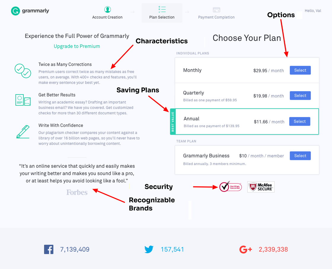 Grammerly Pricing Example
