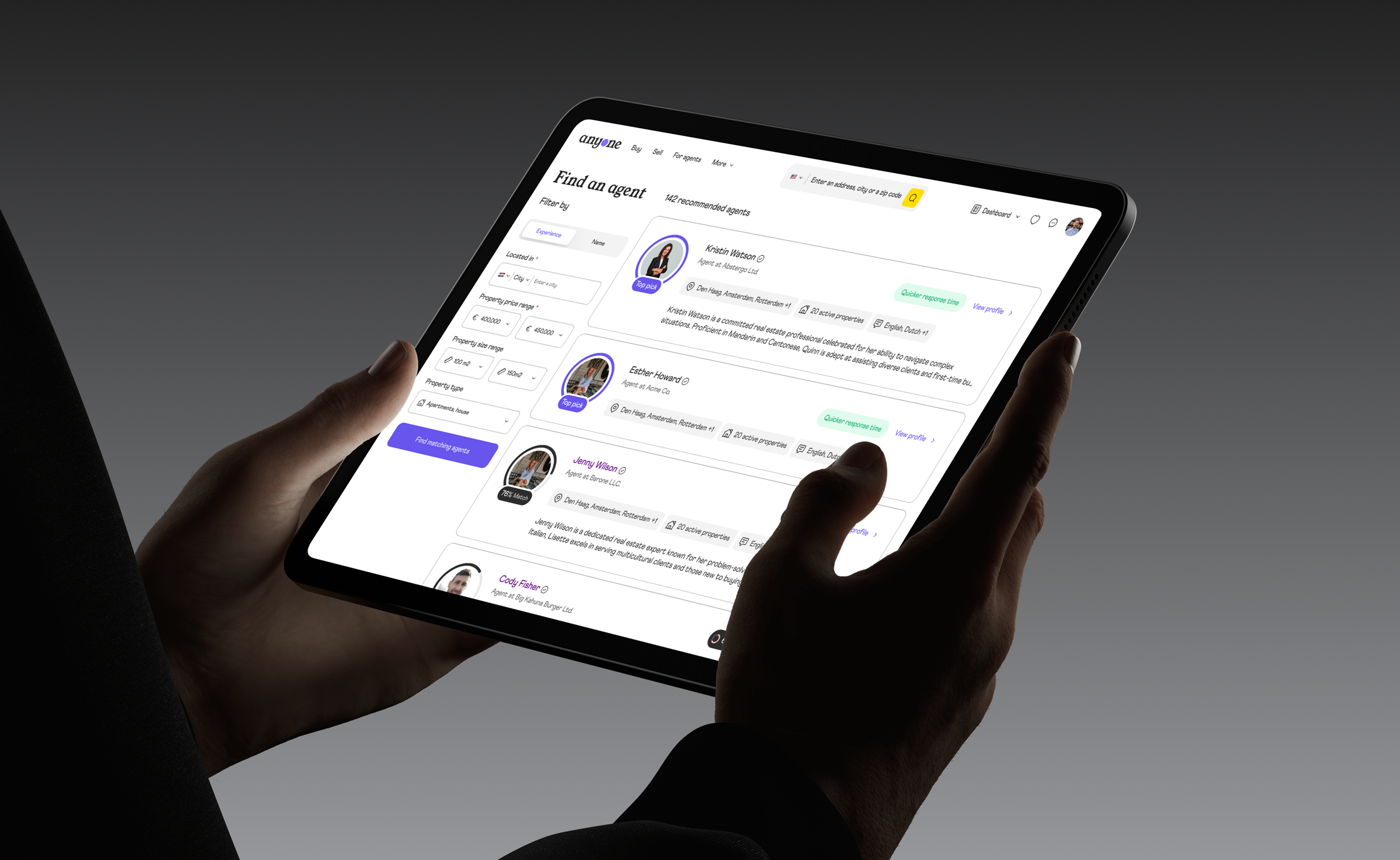 Anyone.com agent matchmaking